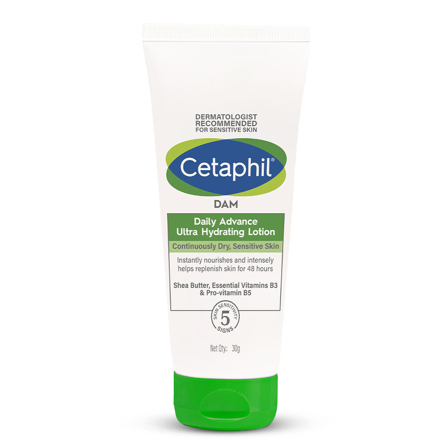 Cetaphil DAM Daily Advance Ultra-Hydrating Lotion (30g) | For Continuously Dry, Sensitive Skin